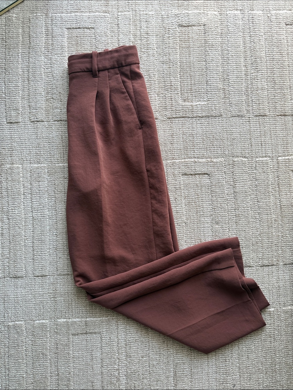 Wilfred Aritzia High-Waisted Wide Leg Trouser Pants Rust Size 4
